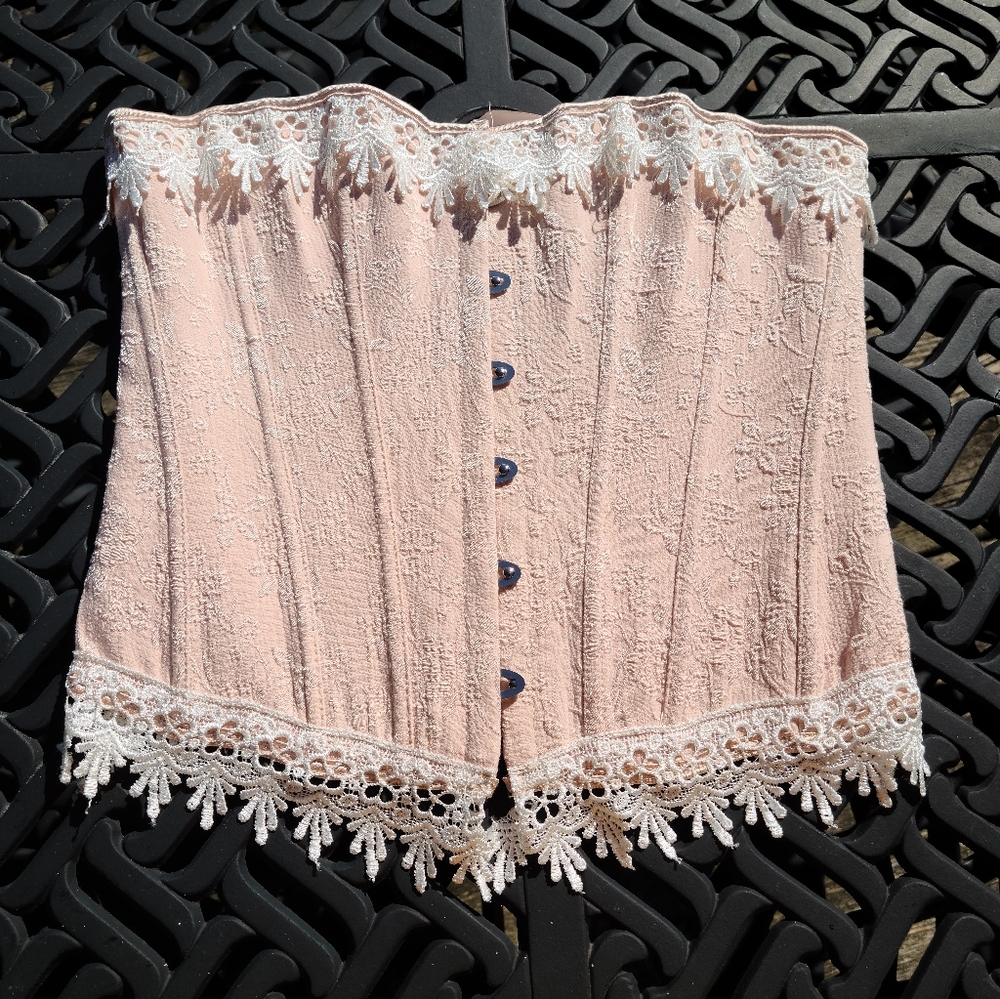 Blush Embroidered Corset Top